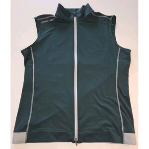 Men's Puma PWRWARM Golf Full Zip Vest Sz Medium Dark Green Golf Vest
